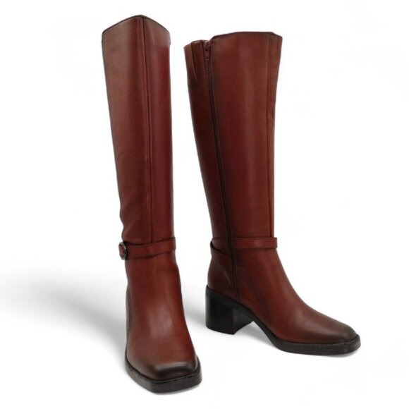 Naturalizer Women's Size 7.5 M Elliot Brown Leather Square Toe Knee High Boots - Picture 12 of 16